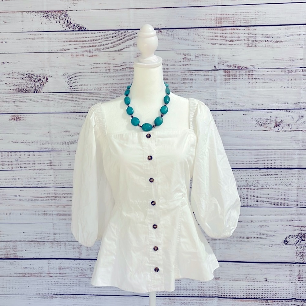 Ganni white blouse, size 38, nwt